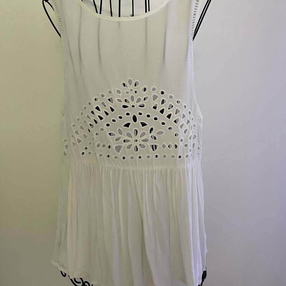 Cotton peek a boo blouse